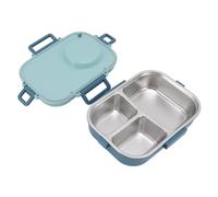 VBESTLIFE Térmica con Aislamiento de 1100 Ml, Doble Capa, 3 Rejillas, Acero Inoxidable 304 con Palillos, Cuchara, Tazón de Sopa para el Trabajo, Escuela, Picnic (BLUE)