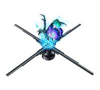 VBESTLIFE Ventilador de Holograma 3D de 20,5 Pulgadas, Pantalla Publicitaria Holográfica LED HD de Resolución 2000x1228 con WiFi, Control Remoto, para Exposición de Tiendas Comerciales (Enchufe de