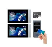 VChics Videoportero, Kit de videoportero Inteligente Tuya WiFi 1080P 2 Cables for casa, Pantalla táctil IPS LCD 7 Pulgadas, cámara, Timbre Seguridad for Puerta D41(1to2 7inch TF 32GB)