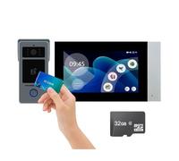 VChics Videoportero, Kit de videoportero Inteligente Tuya WiFi 1080P 2 Cables for casa, Pantalla táctil IPS LCD 7 Pulgadas, cámara, Timbre Seguridad for Puerta D41(1to1 7inch TF 32GB)