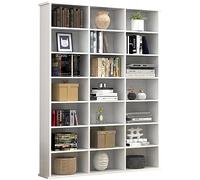 VCM Estantería de Madera para CD DVD Estantería para Medios de comunicación Separador de ambientes Estantería Decorativa Megosa M Blanco