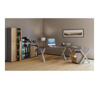 VCM Holz Schreibtisch | Eckschreibtisch schlicht | 190x160 | L Form links oder rechts | Arbeitstisch Platte 50 cm tief | Computertisch Büromöbel - Lona X Silber / Anthrazit