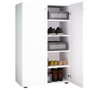 VCM Mueble Zapatero Grande de Madera XL Mueble Zapatero Grande Botas Mueble Pasillo Lona 5 Compartimentos Blanco