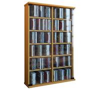 VCM Soporte de Madera para CD DVD Estante Armario Soporte de Almacenamiento Puerta de Cristal Roma Soporte de Madera para CD DVD Estante Armario Soporte de Almacenamiento Puerta de Cristal Roma