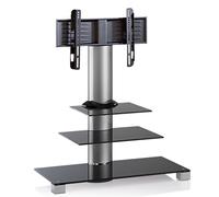 VCM TV Soporte "Amalo Mini" Negro, con 2 estantes Vidrio negro incl. ruedas