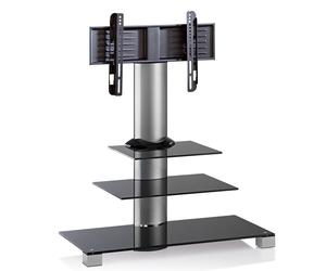 VCM TV Soporte "Amalo Mini" Negro, con 2 estantes Vidrio negro incl. ruedas