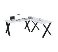 Escritorio de madera VCM | Plano de escritorio de esquina | 190x190 | Forma L Izquierda o Derecha | Placa de mesa de trabajo 50 cm de profundidad| Muebles de oficina de mesa de ordenador - Lona X