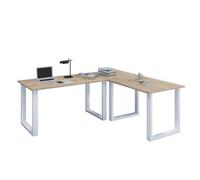 Escritorio de madera VCM | Plano de escritorio de esquina | 220x190 | Forma L Izquierda o Derecha | Placa de mesa de trabajo 80 cm de profundidad | Muebles de oficina de mesa de ordenador - Lona U