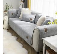vctops Fundas de sofá de forro polar sherpa, súper suaves y cálidas, funda de sofá seccional de felpa mullida, antideslizante, protector de muebles (gris, 28 x 28 pulgadas)