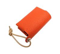 Vdaxvme Portapañuelos japonés compacto de cuero PU, caja de papel plegable, bolsa, cordón ajustable, bolsas de viaje, soporte de cuero PU portátil, a