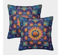 VDYNDYIW Mandala de Bohemia Fundas Cojines Antialérgicas 2 Piezas Funda De Almohada Diseño 3D Un Detalle Romántico para La Persona Que Amas 50x50cm