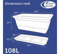 Veca Fioriera Rectangular Antracita/Blanco 80/100 cm Con Sottofioriera