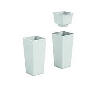 Veca Macetero rectangular "Clou", de alta calidad, color blanco, 65 cm de alto x 30 cm de diámetro