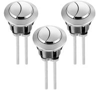 Vectzeta 3 Piezas Botón Pulsador para Inodoro Reemplazo de Descarga | Válvula Cisterna Doble Accesorios para Inodoros Cabeza Redonda Acero Inoxidable
