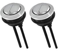 Vectzeta Reemplazo de botón de descarga de inodoro, 2 uds., 60Mm, doble | pulsador, válvula Universal, fácil instalación, cabeza redonda(BLACK 2 60mm)