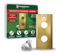 Veddelholzer 30 cuchillas duraderas para robot cortacésped de acero inoxidable con revestimiento de titanio, cuchillas de repuesto para robot cortacésped compatibles con Einhell, Landscape y más