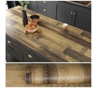 VEELIKE Papel Adhesivo para Muebles Madera Vintage 60 cm x 900 cm Papel Pintado Imitacion Madera Vinilos para Puertas de Armario Dormitorio Papel de Pared Decorativo Salon Papel Tapiz para Cocina