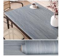 VEELIKE Papel Pintado Madera Azul Pizarra Vintage Encimera Cocina Madera Azul Textura Grueso 40 cm × 300 cm Papel Adhesivo para Muebles Revestimiento Pared Dormitorio Baño Lavable Vinilos Puertas