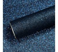 VEELIKE Papel Pintado Purpurina Azul Negro Vintage 40 cm × 900 cm Papel Pintado Autoadhesivo Pared Dormitorio Vinilos Adhesivo Muebles Vinilo Pared Decorativos Salon Baño Habitación Extraíble