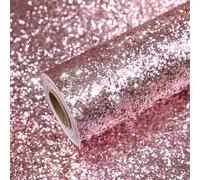 VEELIKE Papel Pintado Purpurina Rosa Chunky Glitter Papel Pintado Pared Gruesa y Brillante 40 cm x 300 cm Vinilo Adhesivo Muebles Rosa Dormitorio Salón Decoración Festiva para Fiestas Extraíble