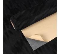 VEELIKE Papel Pintado Terciopelo Negro Patrón Oblicuo Tela de Terciopelo 40 cm × 300 cm Papel Adhesivo para Muebles Negra Fieltro Vinilo Adhesivo Pared Dormitorio Cajones Caja de Joyería Armarios