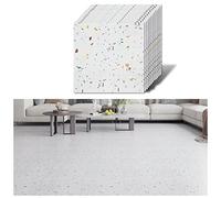 VEELIKE Suelo Vinilo Autoadhesivo Efecto Granito Blanco VinilosCocina Azulejos Vinilo Suelo Autoadhesivo Baño Suelo Vinilico Marmol Baldosas Adhesivas Suelo Salon Comedor 1.5mm 30cm×30cm 12 Piezas