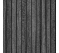 VEELIKE Vinilo Efecto Madera Negro Gris Paneles Pared Papel Pintado 3D Papel Adhesivo para Muebles Vintage Vinilo Encimera Cocina Impermeable Dormitorio Armarios 40cm x 300cm