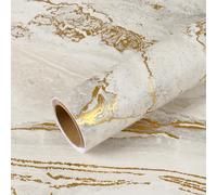 VEELIKE Vinilo Marmol Beige Mate 81 cm × 900 cm Papel Pintado Autoadhesivo Mármol Dorado Grueso Vinilo Adhesivo Encimera Cocina Parte Trasera Vinilo Adhesivo Pared Salon Baño Comedor Impermeable