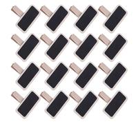 Veemoon 100 Piezas Pequeña Pizarra de Madera con Clip, Etiquetas de Obsequio de Madera, Rectangular, Negra, Reutilizable y Borrable, para Buffet, Fiestas y Decoración Colgante Farmhouse