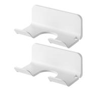 Veemoon 2 Piezas Soporte Adhesivo Fácil de Usar para Secador de Pelo Montado Pared, Organizador Abs Blanco Ranura para Enchufe y Apertura de 5.2cm Deformación