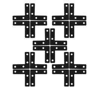 Veemoon 20 Piezas Soportes de Esquina L Planos de Acero Inoxidable Negro 5x5 Cm para Muebles de Madera Orificios Avellanados Ideales para Proyectos DIY y Oficina