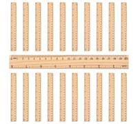 Veemoon 20 Reglas de Madera Portátiles para Medir, Ligeras y Prácticas, 15-30cm, Ideales para Enseñanza y Manualidades Escolares