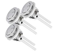 Veemoon Botones de Inodoro de Plástico ABS para Tanque, Pulsador Doble Instalación Fácil, Color Plata, Paquete de 3 Piezas para Reemplazo