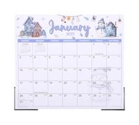 Veemoon Calendario magnético para nevera 2027, calendario mensual para | De enero de 2027 a junio de 2028, 18 meses, bloc de hojas desprendibles, muñeco de nieve navideño, seguimiento de eventos y