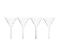 Veemoon Embudos de Vidrio de Tallo Corto para Uso General y Llenado de Aceite, Pack de 4 Piezas, Solución Limpia y Minimiza Desperdicios para Recargas en Camping y Lámparas de Queroseno