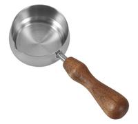 Veemoon Jarra de Acero Inoxidable para Espumar Leche y Servir Café Expreso con Mango de Madera con Pico Vertedor que Evita Salpicaduras, Adecuado para Cafeterías y Hogar