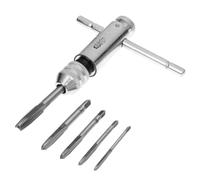 Veemoon Llave Ajustable para Machos con Mango en T, Carraca de Acero Sólido, Juego de 5 Piezas, Herramienta Manual para Reparación y Montaje en Metal y Aluminio, Compatible con Machos