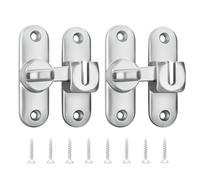 VEGCOO 2Pcs Cerradura de Puerta Corredera Pestillo Puerta,Pestillo Puerta Corredera 90/180 Grados de Acero Inoxidable con Tornillo, para Dormitorio,Baños,Gabinetes,Ventana,Puertas de Granero,Jardín