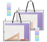 VEGCOO 3 bolsas de malla para arte, funda de portafolio de arte, Azul, verde, rosa, A2-B style, Clásico