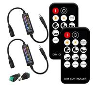 Vegena 2 piezas Mini Controlador De Atenuación Rf, Controlador Led, Controlador De Tira Led, Mini Control Remoto Rf 14 Botones Para Tira Led Fcob 3014 5630 5730 3528 Para Tira Led Cct