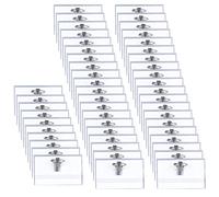 Vegena - 50 etiquetas para nombre de ropa, clip transparente, con clip e imperdible, funda duradera para oficina o escuela (90 × 56 mm)