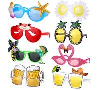 Vegena Gafas de fiesta, 8 unidades, divertidas gafas de sol tropicales hawaianas, gafas de fiesta, gafas de sol divertidas, accesorios de fiesta, accesorios para fotos