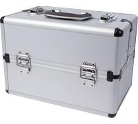 Perel Maletín de herramientas de aluminio 360 x 220 x 250 mm con bandejas cantilever, separadores ajustables y cerradura con llave (2 llaves), maletín rígido para herramientas y equipos de medición