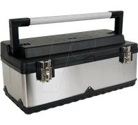 Perel caja de herramientas, acero inoxidable, con manija de aluminio,