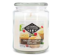 Vela aromática Candle Brothers Creamy Vanilla Cupcake, en vaso, 2 mechas, 510 g, 100 horas, color crema