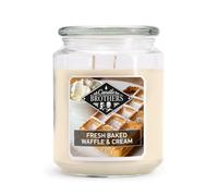 Vela aromática Candle Brothers Fresh Baked Waffle & Cream, en vaso, 2 mechas, 510 g, 100 horas de duración, crema