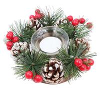 Vela aromática con aro para velas y soporte de vidrio blanco/gris