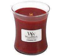 Vela aromática WoodWick Cinnamon Chai con mecha de madera 275 g