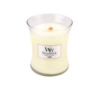 Vela aromática WoodWick Linen con mecha de madera 275 g