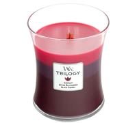 Vela aromática WoodWick Trilogy Sun Ripened Berries con mecha de madera 275 g